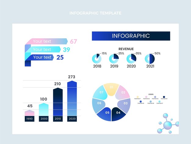 Gradient science infographic template