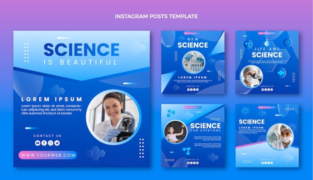 Modello di post di instagram di scienza del gradiente