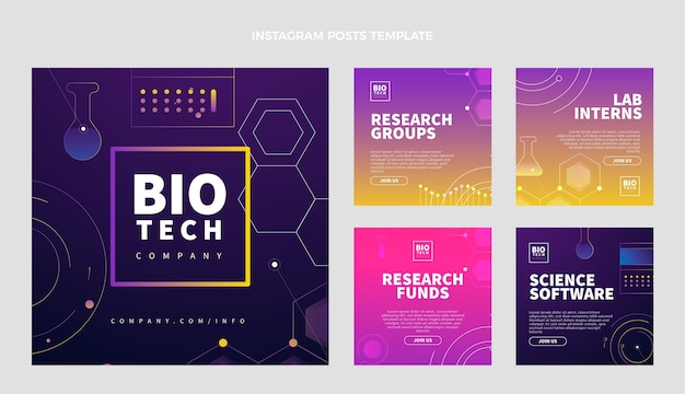 無料ベクター グラデーションサイエンスinstagramの投稿