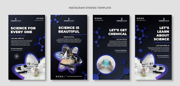 Free vector gradient science instagram stories