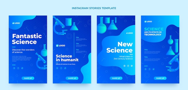 Free vector gradient science instagram stories