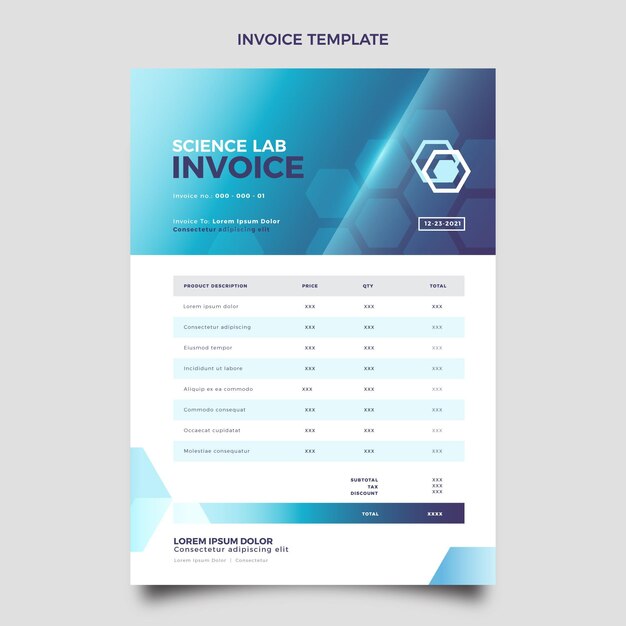 Gradient science invoice