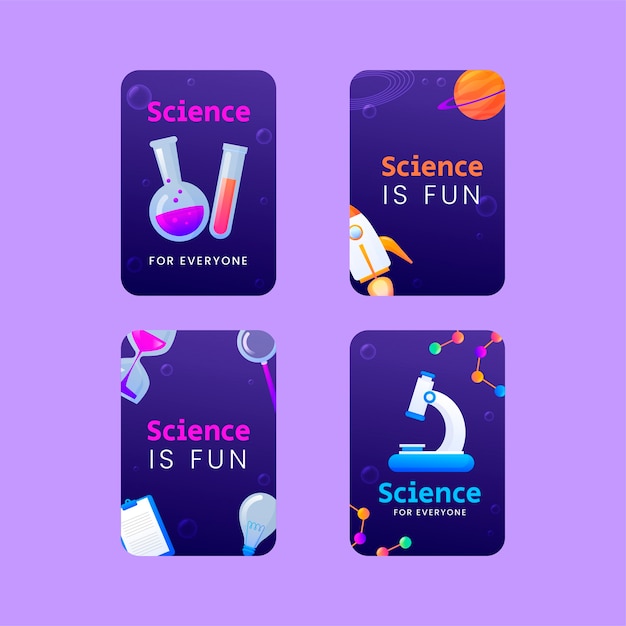 Free vector gradient science label collection