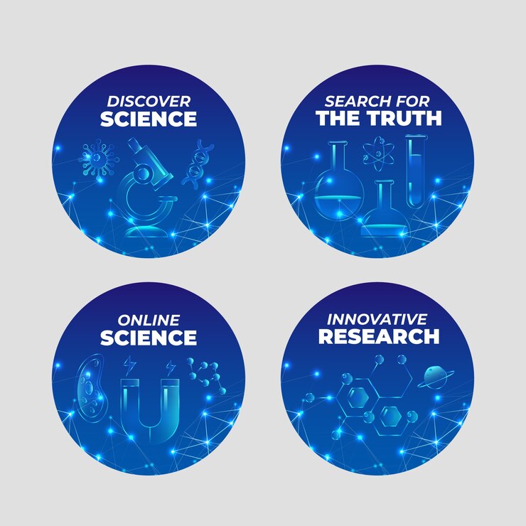 Free Vector gradient science labels collection