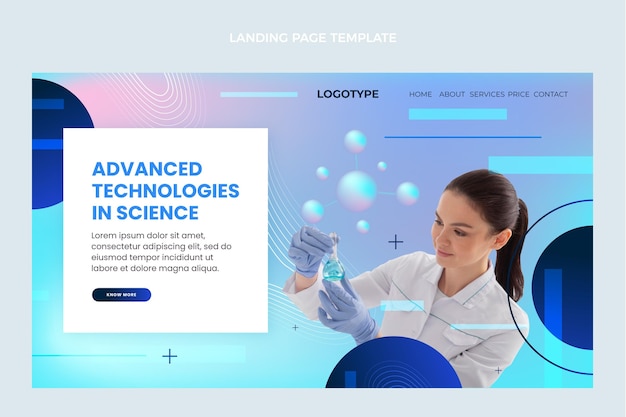 Gradient science landing page template