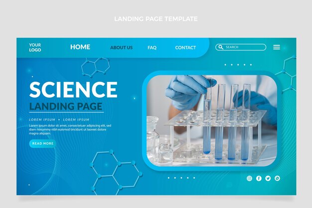 Gradient science landing page template