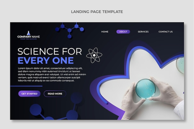 Free vector gradient science landing page