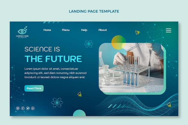 Free vector gradient science landing page