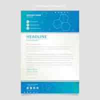 Free vector gradient science letterhead template