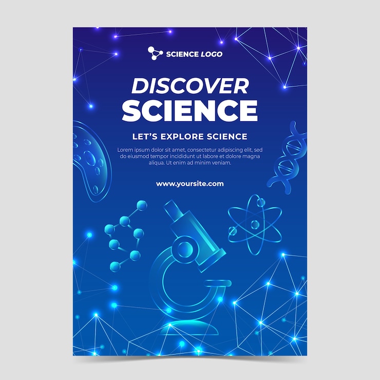 मुफ़्त वेक्टर gradient science poster template