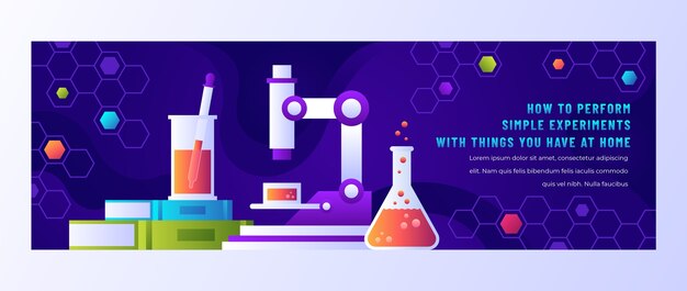 Gradient science twitter header design template