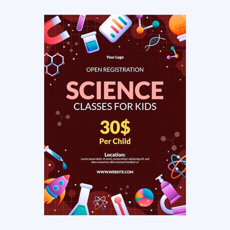 Free Vector gradient scientific flyer design