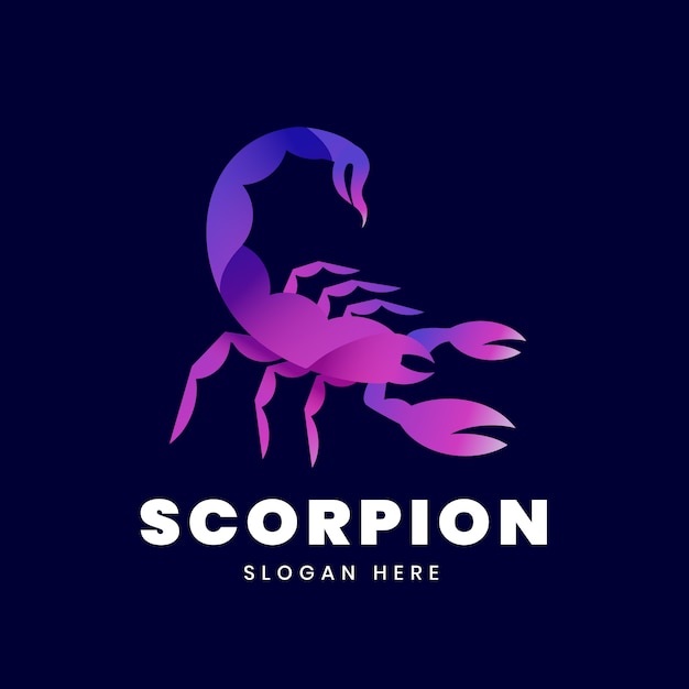 Vettore gratuito modello logo scorpione sfumato