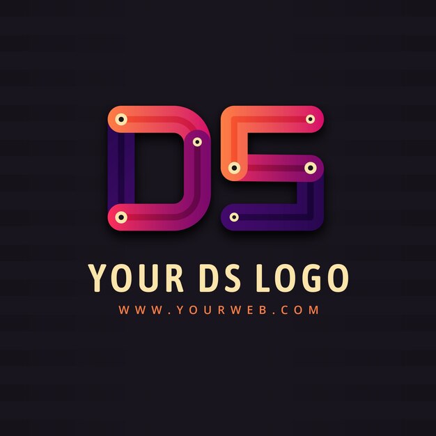 Gradient sd or ds logo template