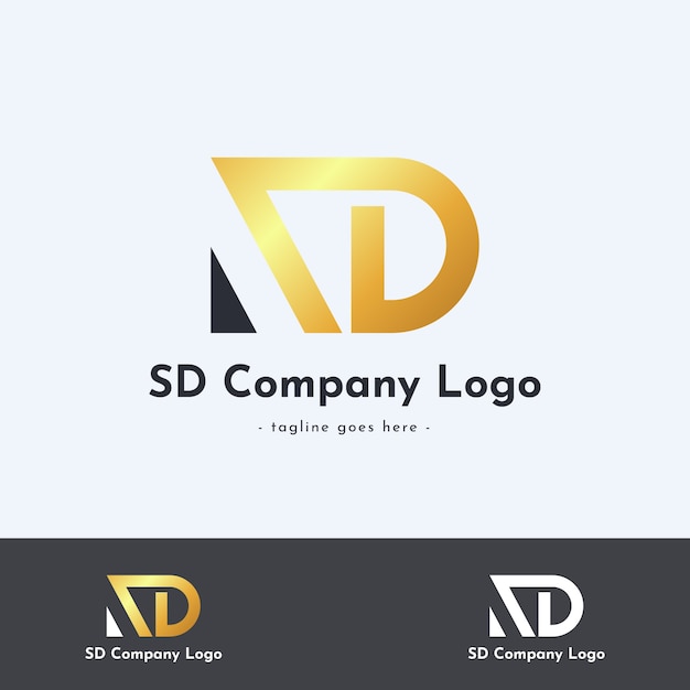 Gradient sd or ds logo template