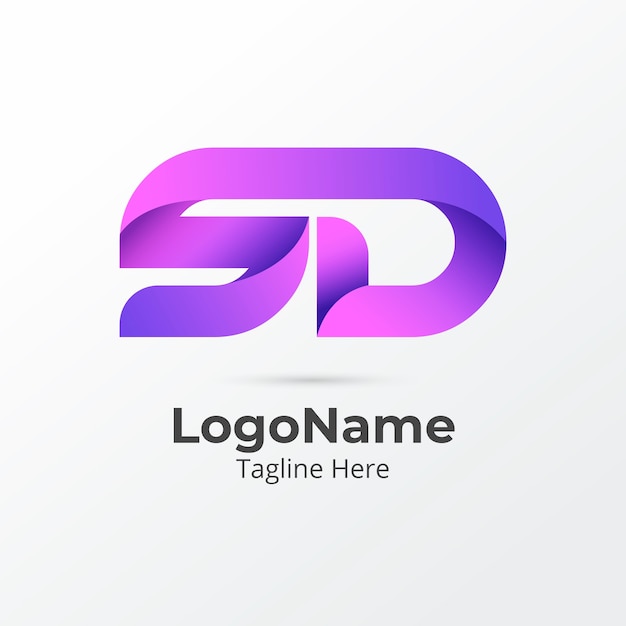 Gradient sd or ds logo