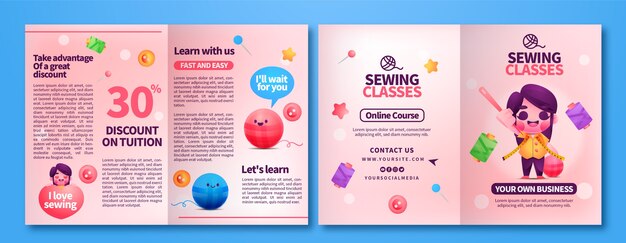 Gradient seamstress brochure template