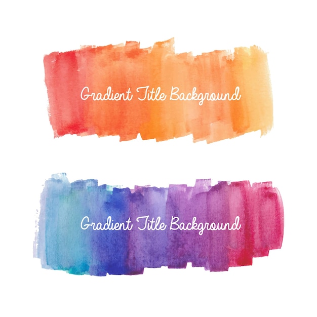 Free vector gradient set of watercolor brush strokes