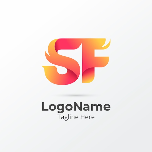 그라데이션 sf 또는 fs 로고 템플릿