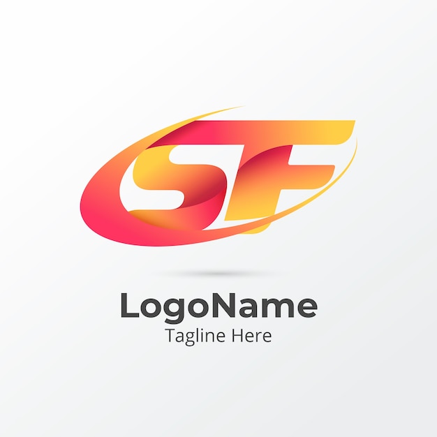 Free vector gradient sf or fs logo template