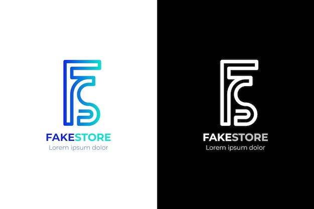 Free vector gradient sf or fs logo template