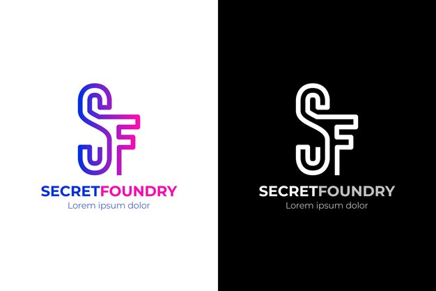 Gradient sf or fs logo template
