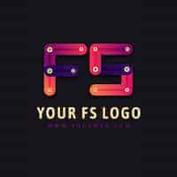 Free vector gradient sf or fs logo template