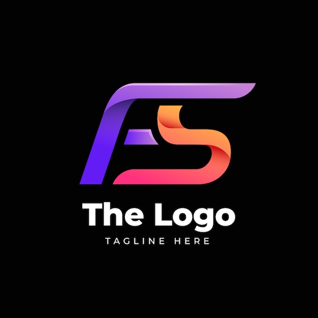 Free vector gradient sf or fs logo template