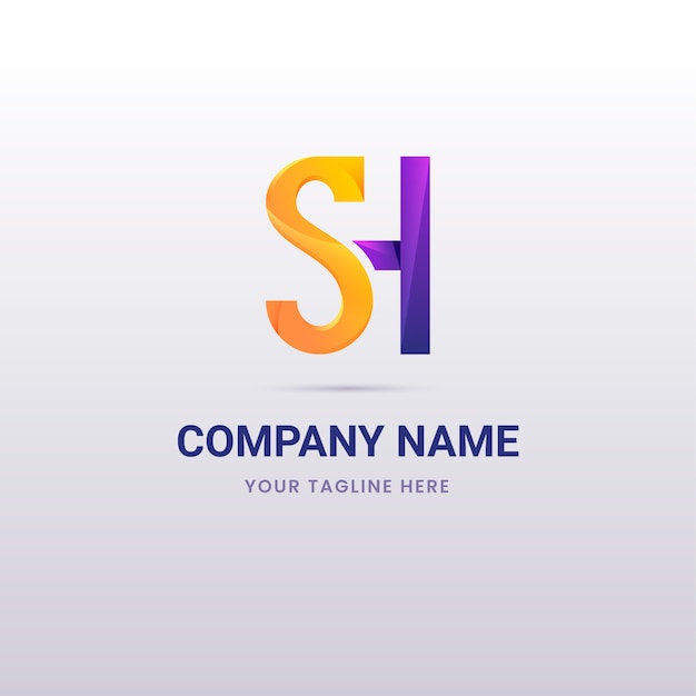 Gradient sh logo design