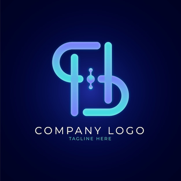 Vettore gratuito design del logo sh sfumato