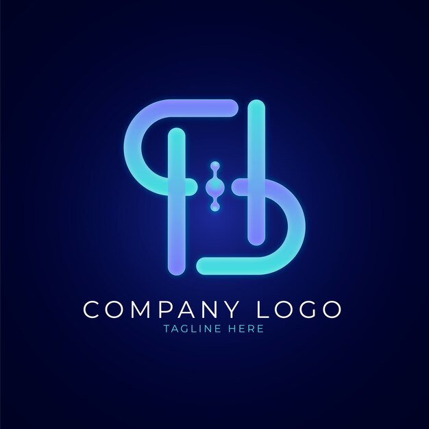 Gradient sh logo design