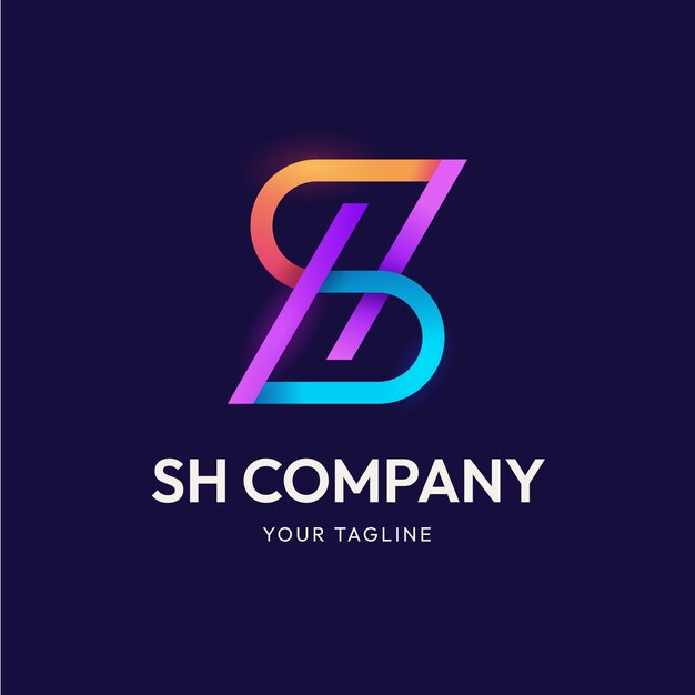 Gradient sh logo design