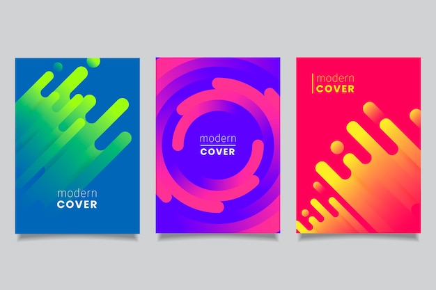 Free vector gradient shapes cover collection theme