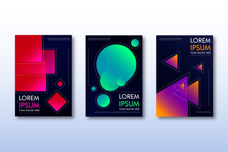 मुफ़्त वेक्टर gradient shapes cover collection