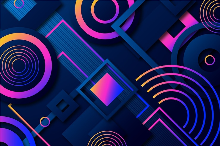 Free Vector gradient shapes on dark background