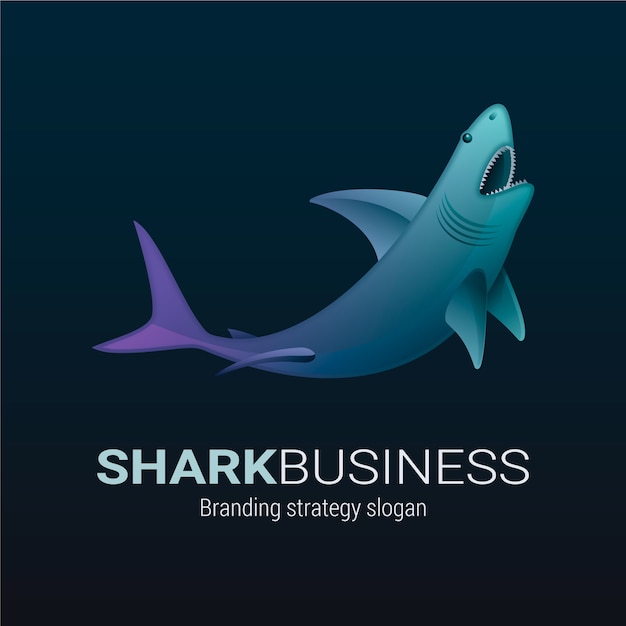 Gradient shark logo template