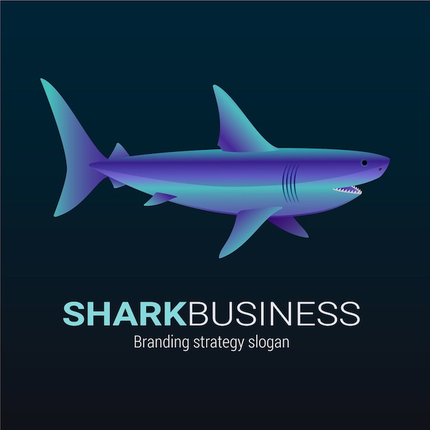 Gradient shark logo template