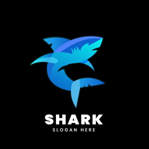 Gradient shark logo template