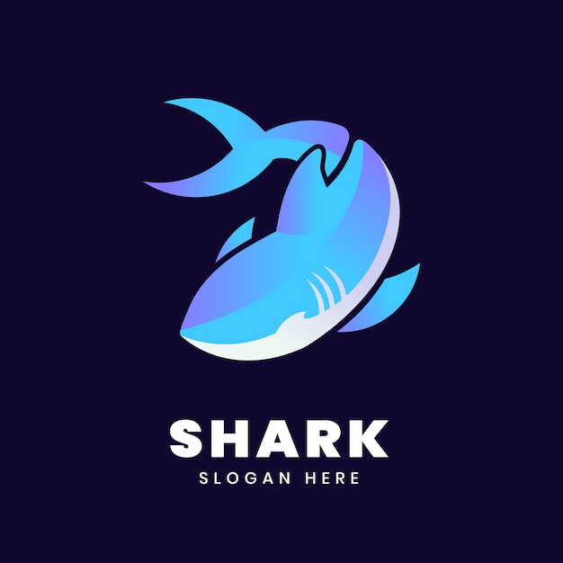 グラデーションサメのロゴのテンプレート