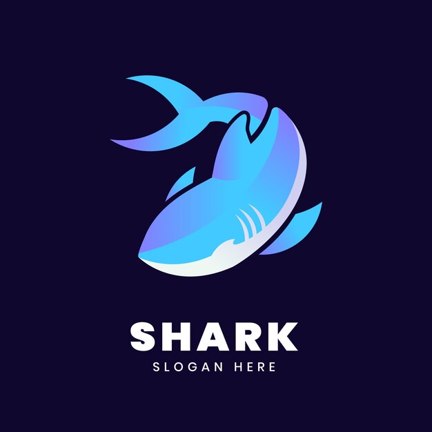 Gradient shark logo template