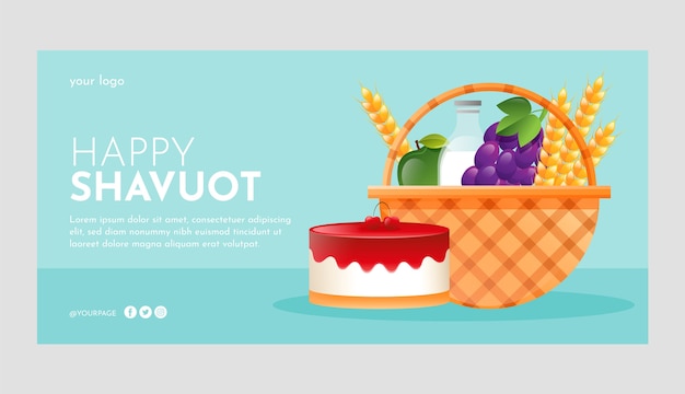 Free vector gradient shavuot horizontal banner