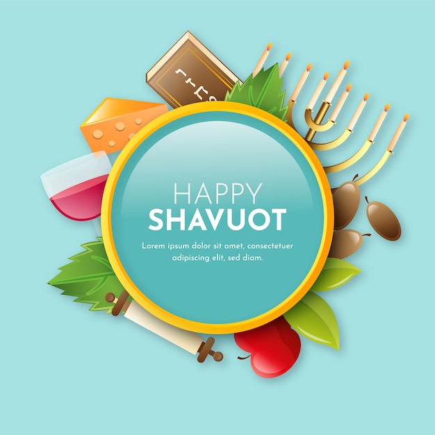 Vettore gratuito illustrazione di shavuot gradiente