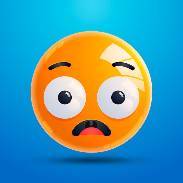 Gradient shocked emoji illustration