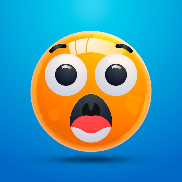 Free vector gradient shocked emoji illustration