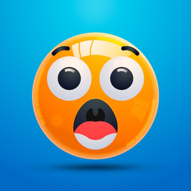 Gradient shocked emoji illustration