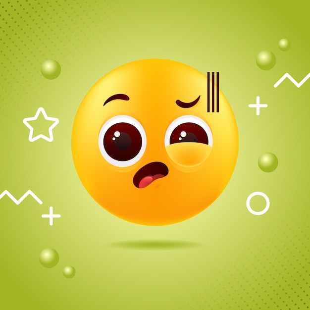 Free vector gradient shocked emoji illustration