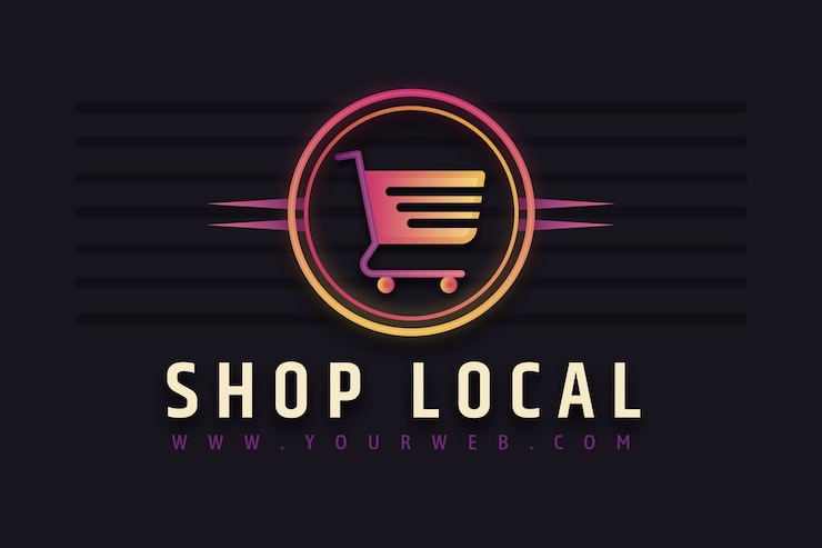 Free Vector gradient shop local logo design