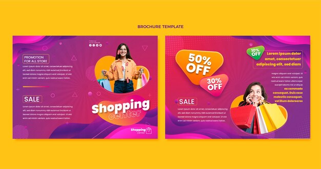 Gradient shopping center brochure template