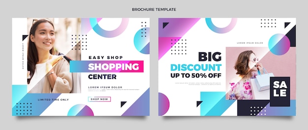 Gradient shopping center brochure template