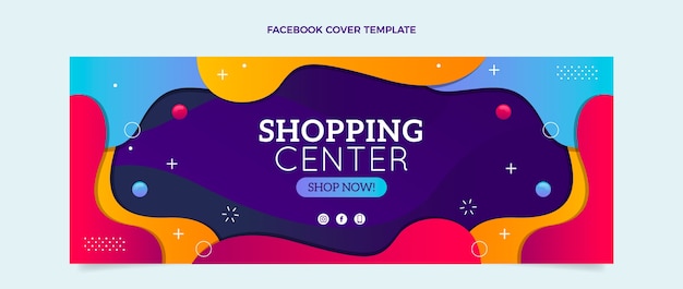 Free vector gradient shopping center facebook cover